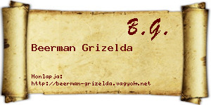 Beerman Grizelda névjegykártya